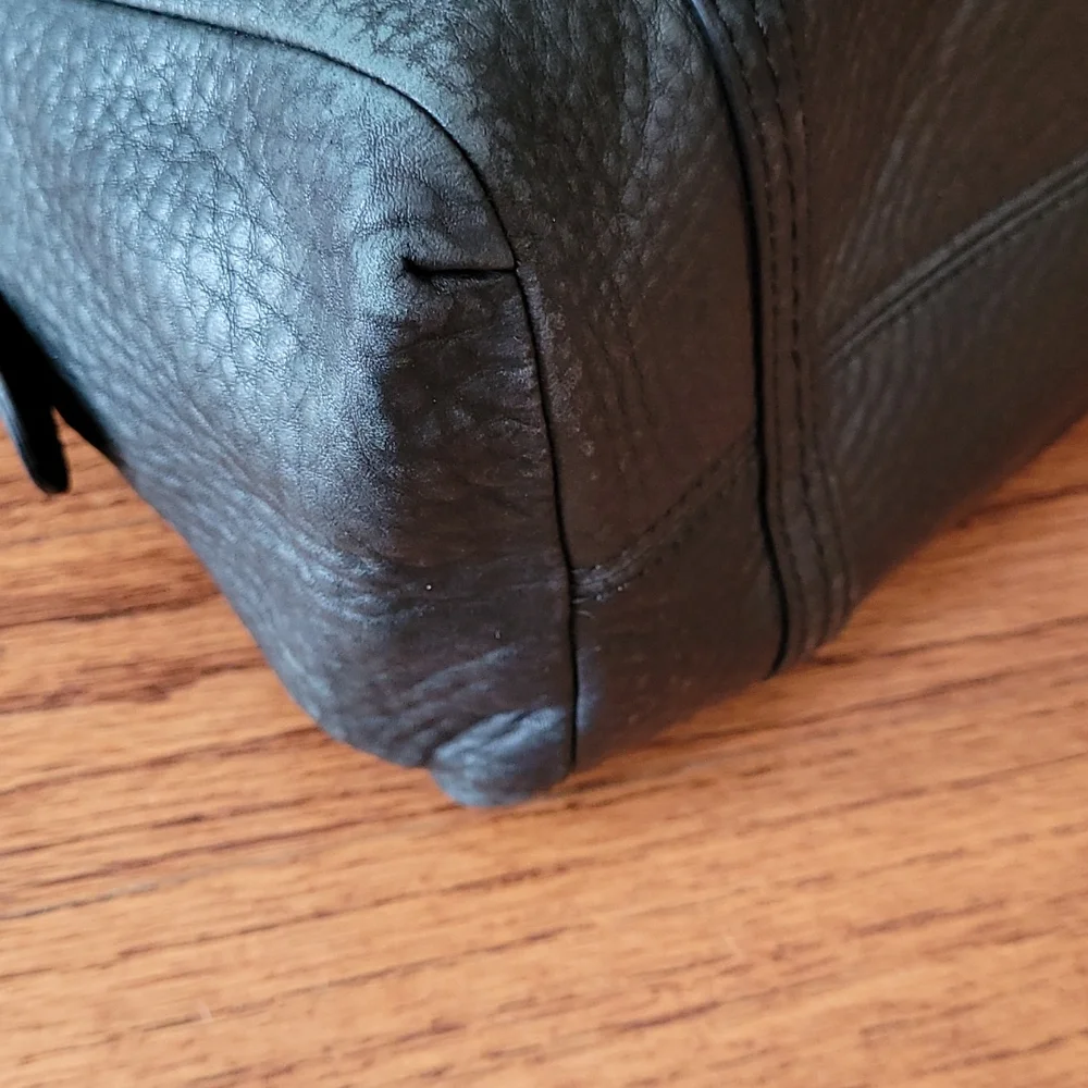 Coach "Julia" Black Leather Satchel with Silver Hardware - Picture 15 of 15